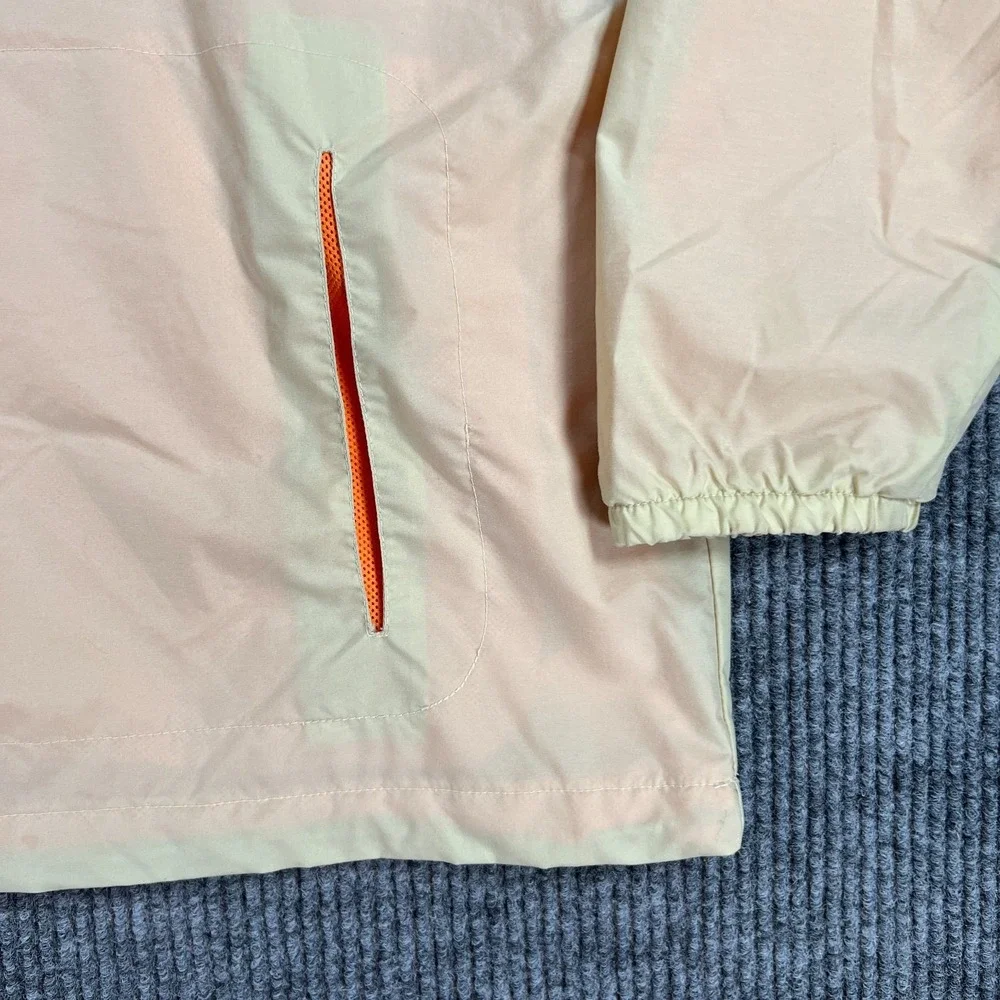 Vintage Nike Jacket Mens Medium Beige‎ Orange Mesh Lined 1/2 Zip Hooded
